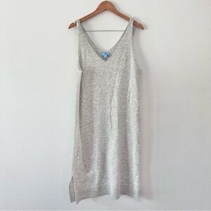 Cece Light Heather Gray Cozy Sweater Tank Midi Dress Sz L